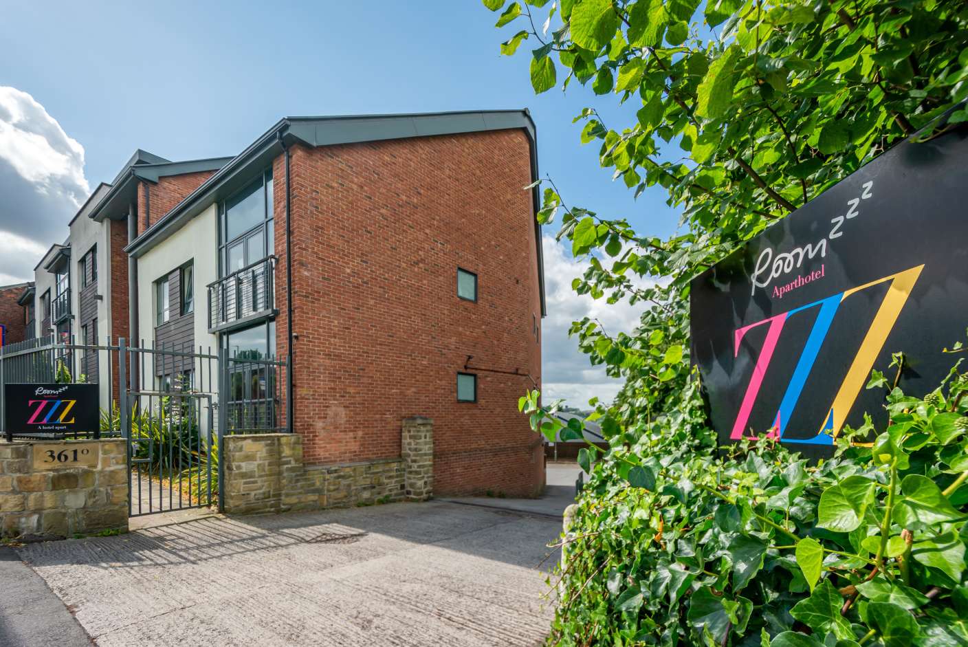 Roomzzz Headingley External with code access gates.